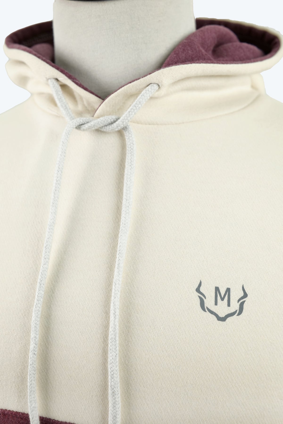 Sweathoodie - Off White / Maroon