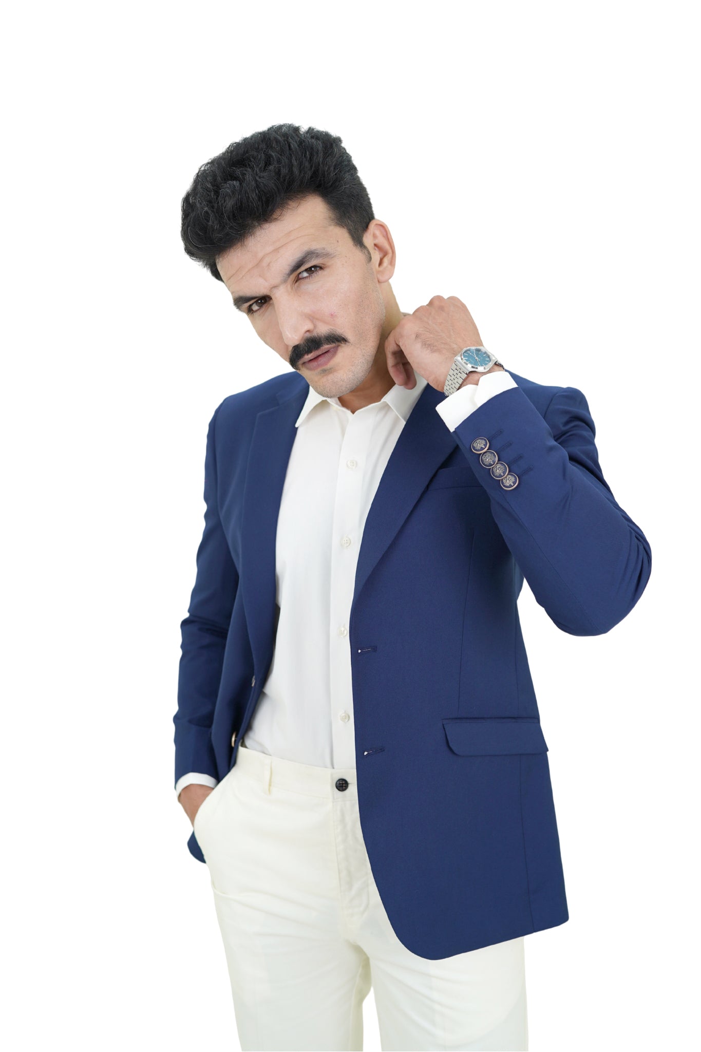 Royal Blue Statement Blazer / MTL14-25 BLZ / COLOR N-BLUE