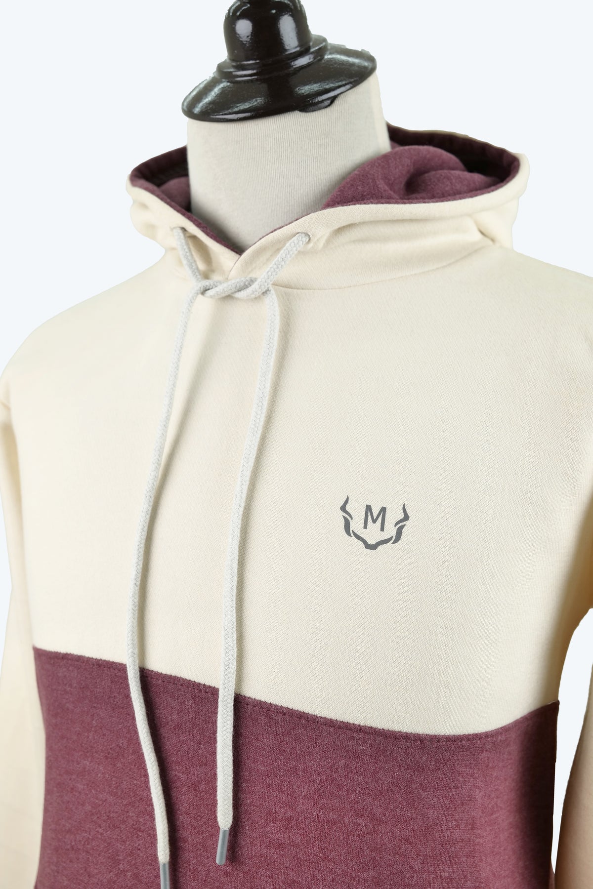 Sweathoodie - Off White / Maroon
