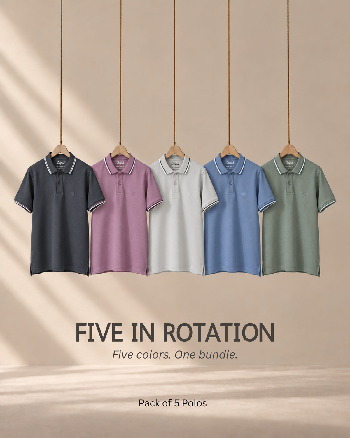 Signature Piqué Polo Bundle 02 — Pack of 5