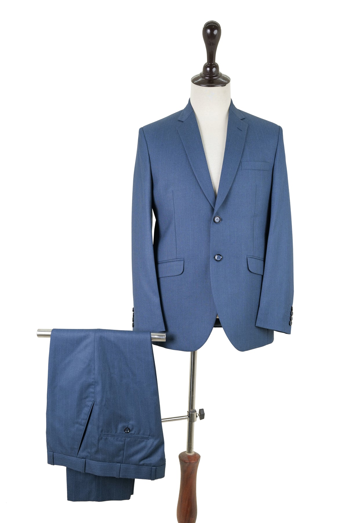 Steel Blue Pinstripe Suit / ANL66-25SUIT / COL# AF - BLUE