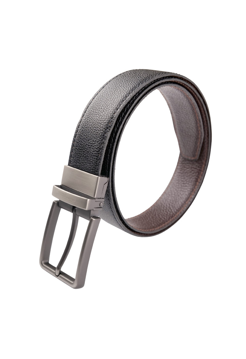 Reversible Textured Leather Belt / Black FGTAN-26