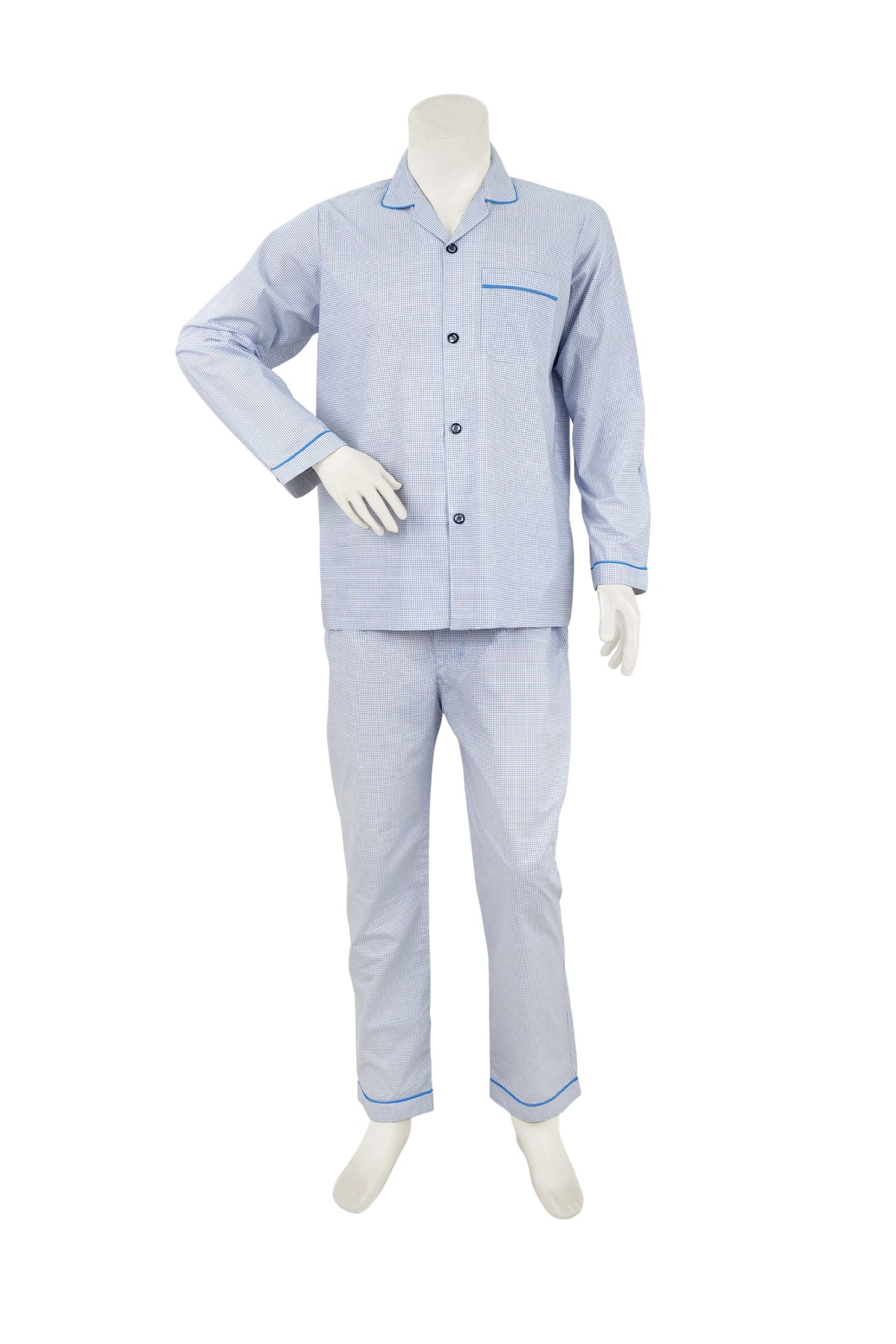 Blue Circular Grid Night Suit / NS0926 - #3