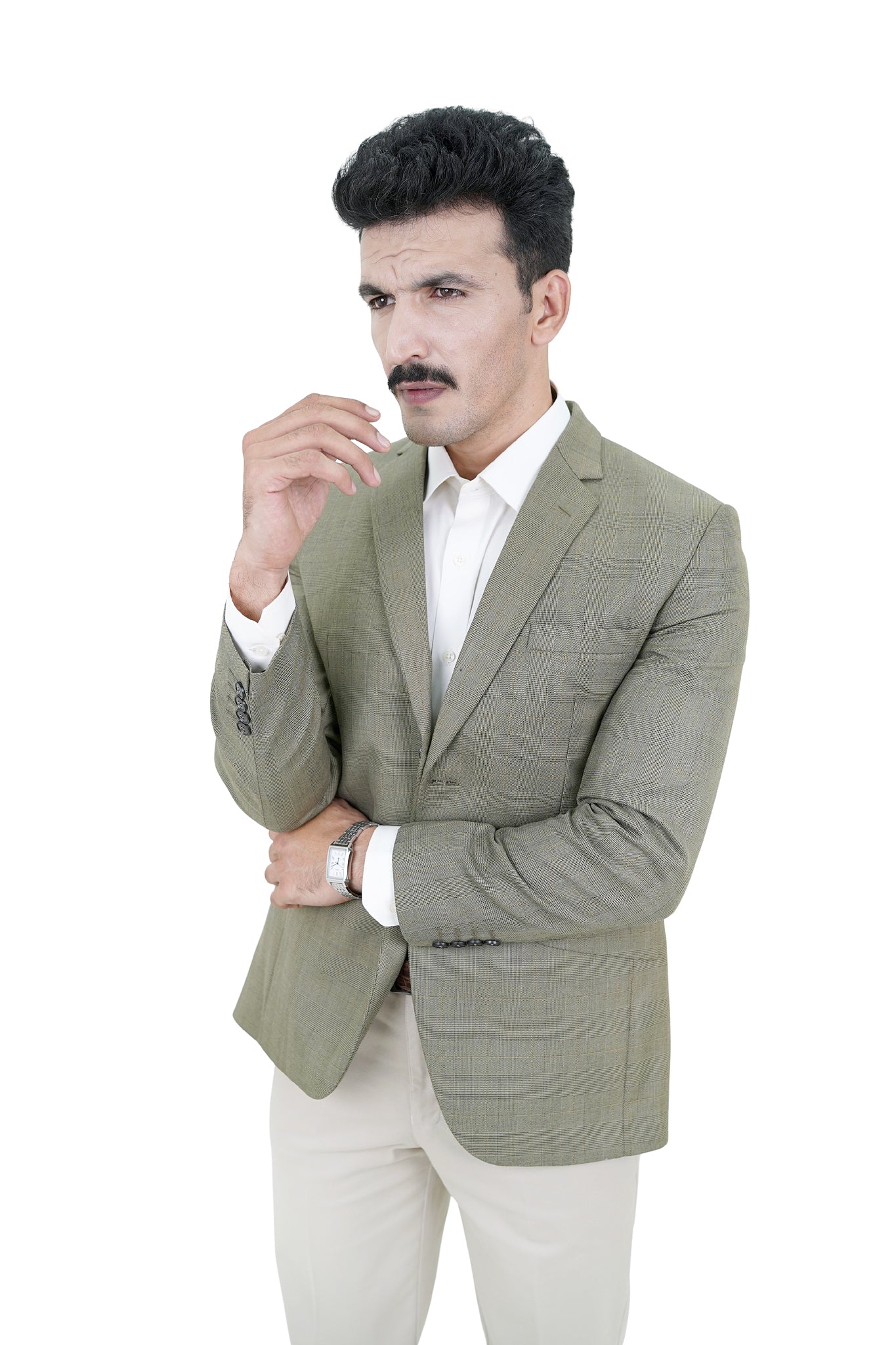 Olive Moss Check Blazer / ANL79-26 BLZ / COL # 09