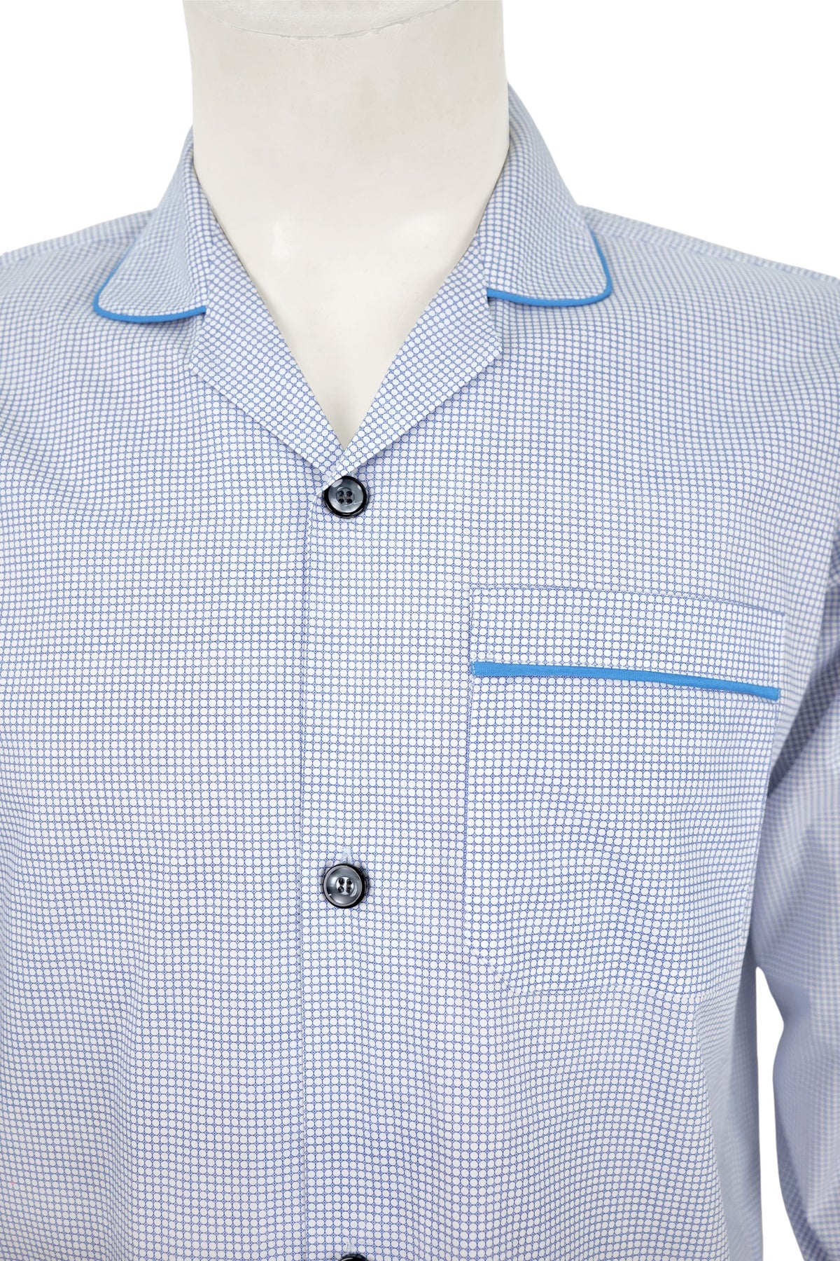 Blue Circular Grid Night Suit / NS0926 - #3