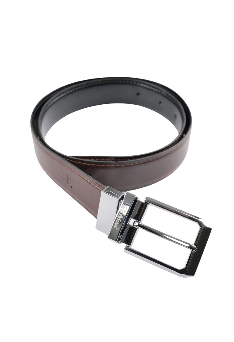 Reversible Smooth Leather Belt / Brown FGPLA-26