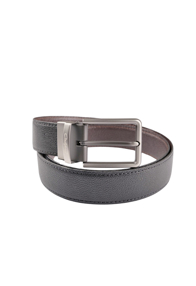 Reversible Textured Leather Belt / Black FGTAN-26
