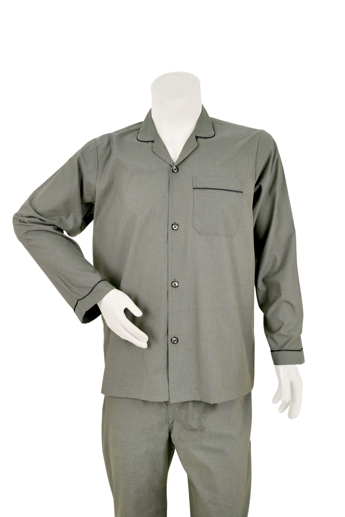 Olive Green Textured Night Suit / NS0926 - #1