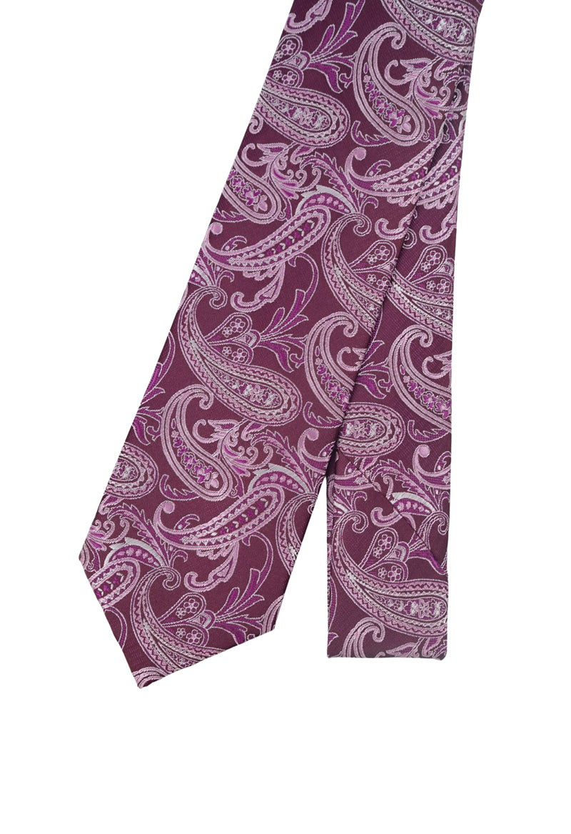 Deep Purple Paisley Necktie & Pocket Square Set