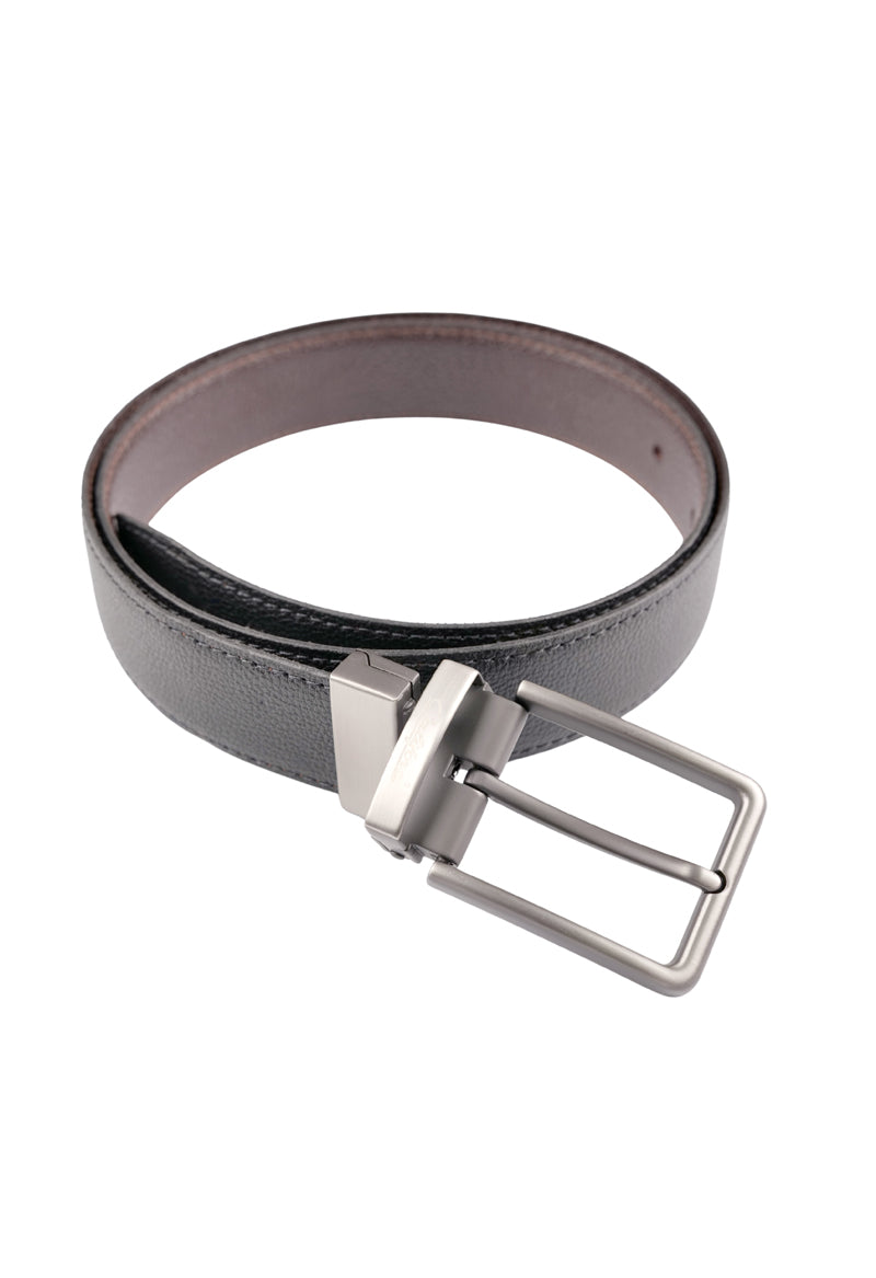 Reversible Textured Leather Belt / Black FGTAN-26