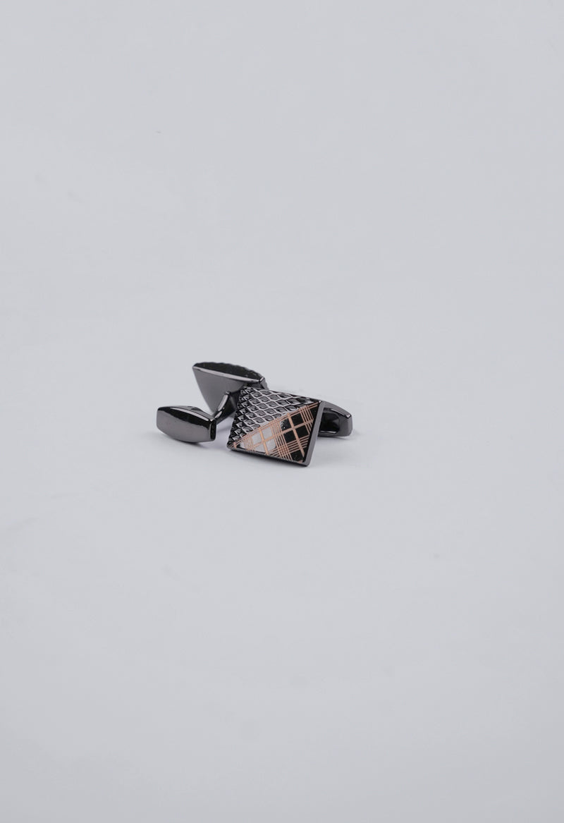 Copper Check Cufflinks