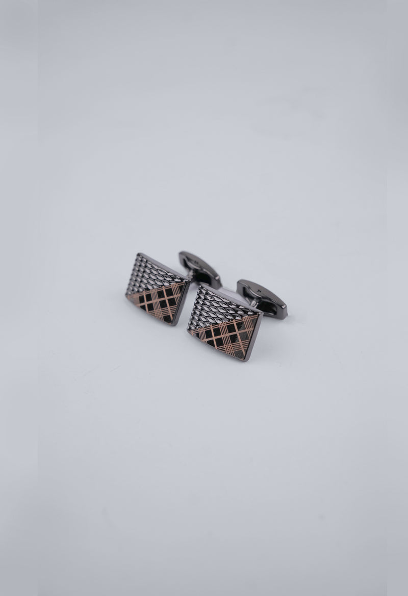 Copper Check Cufflinks