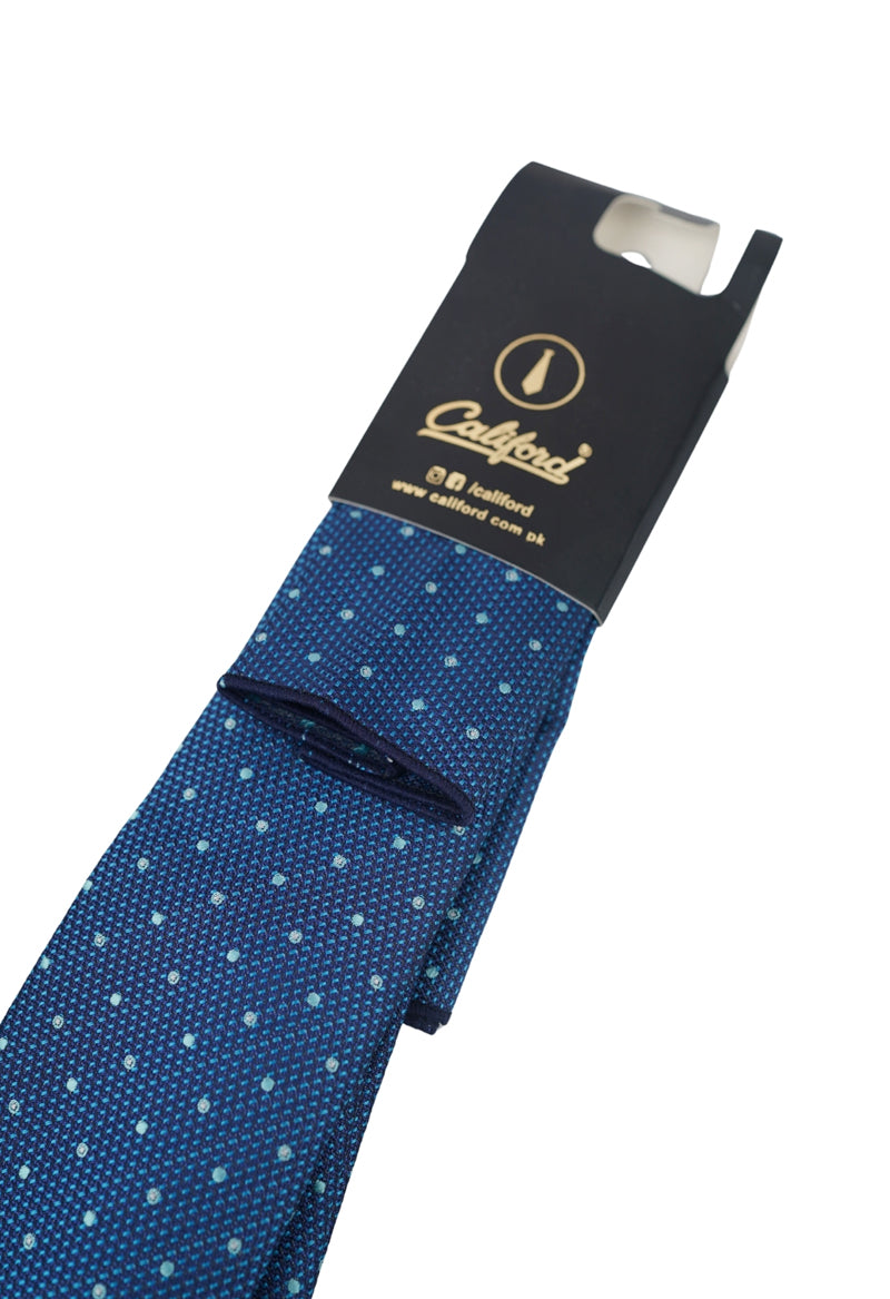Royal Blue Polka Dot Necktie & Pocket Square Set