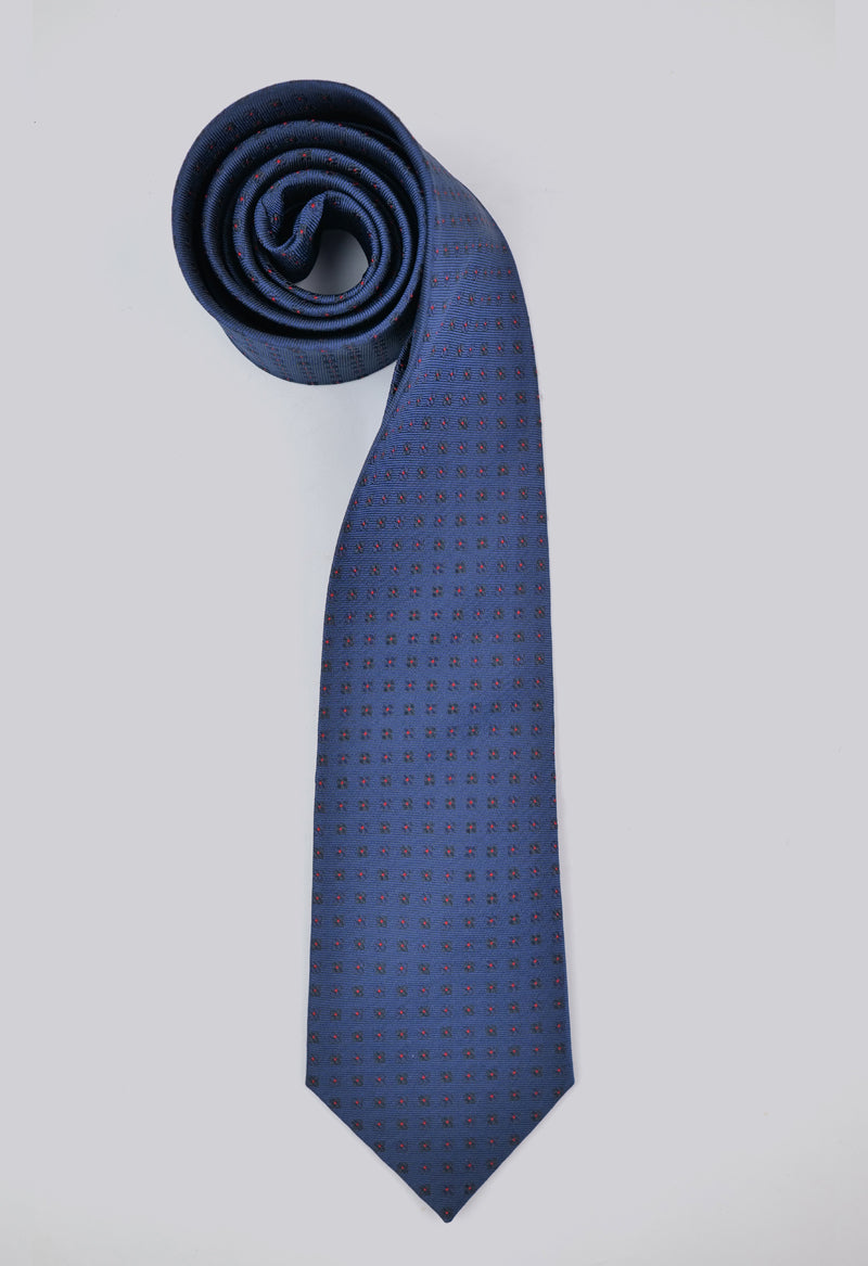 Slate Blue Micro-dot Necktie & Pocket Square Set