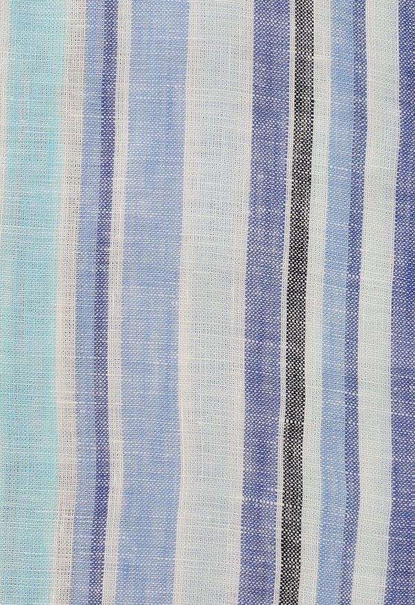 Blue multi stripe Linen shirt - 032249/02
