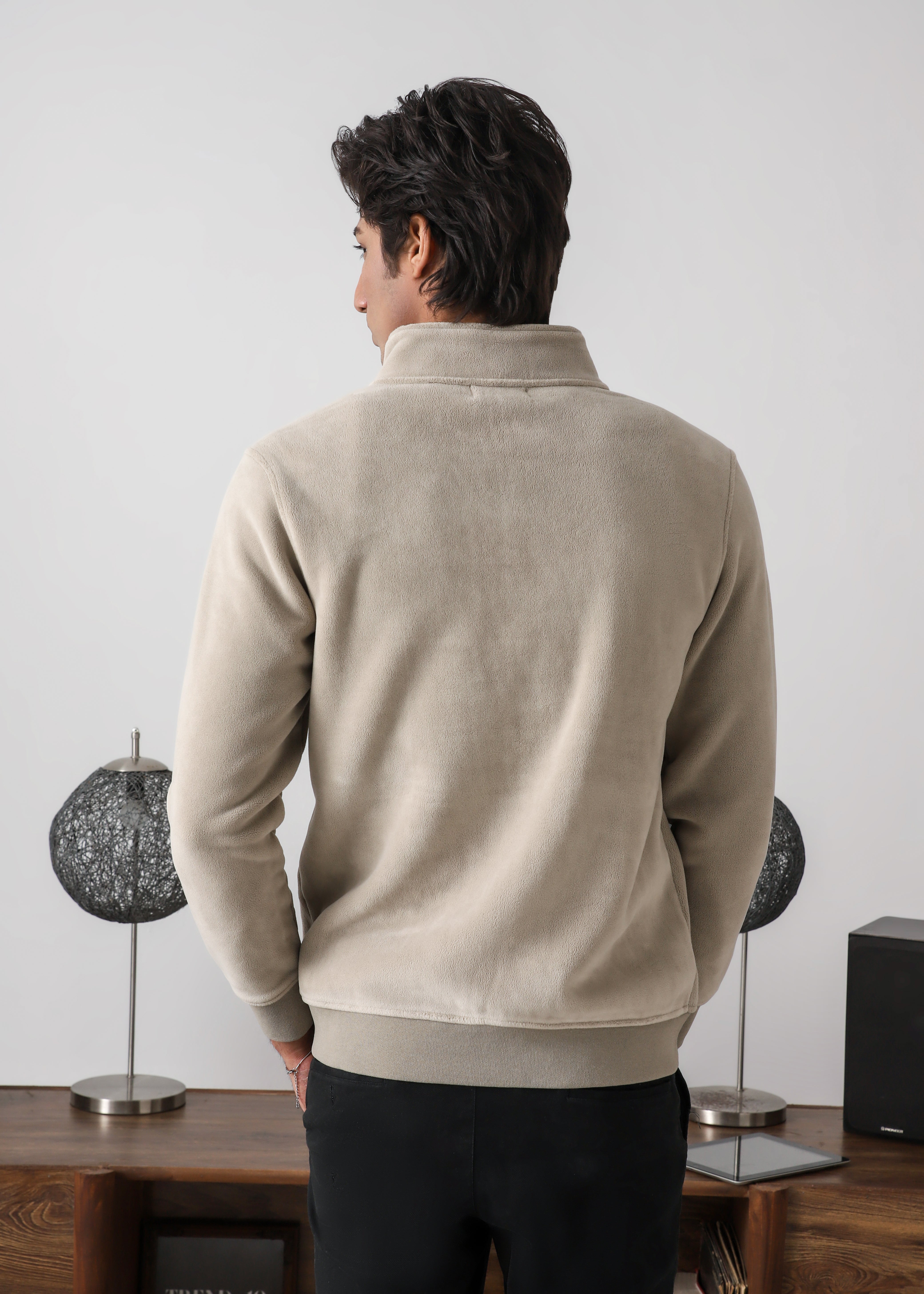 Suede zipper