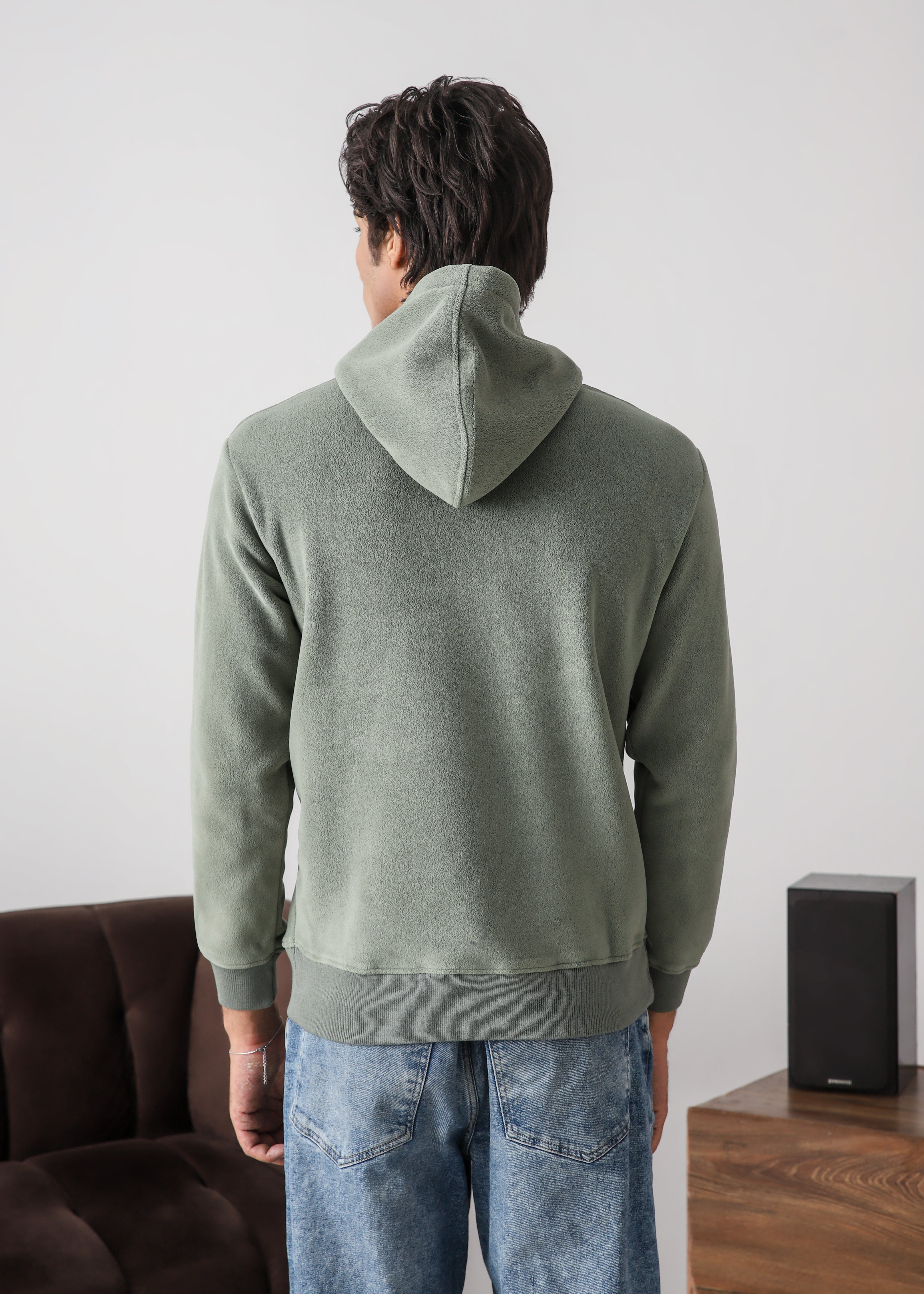Plush pullover hoodie- Sage