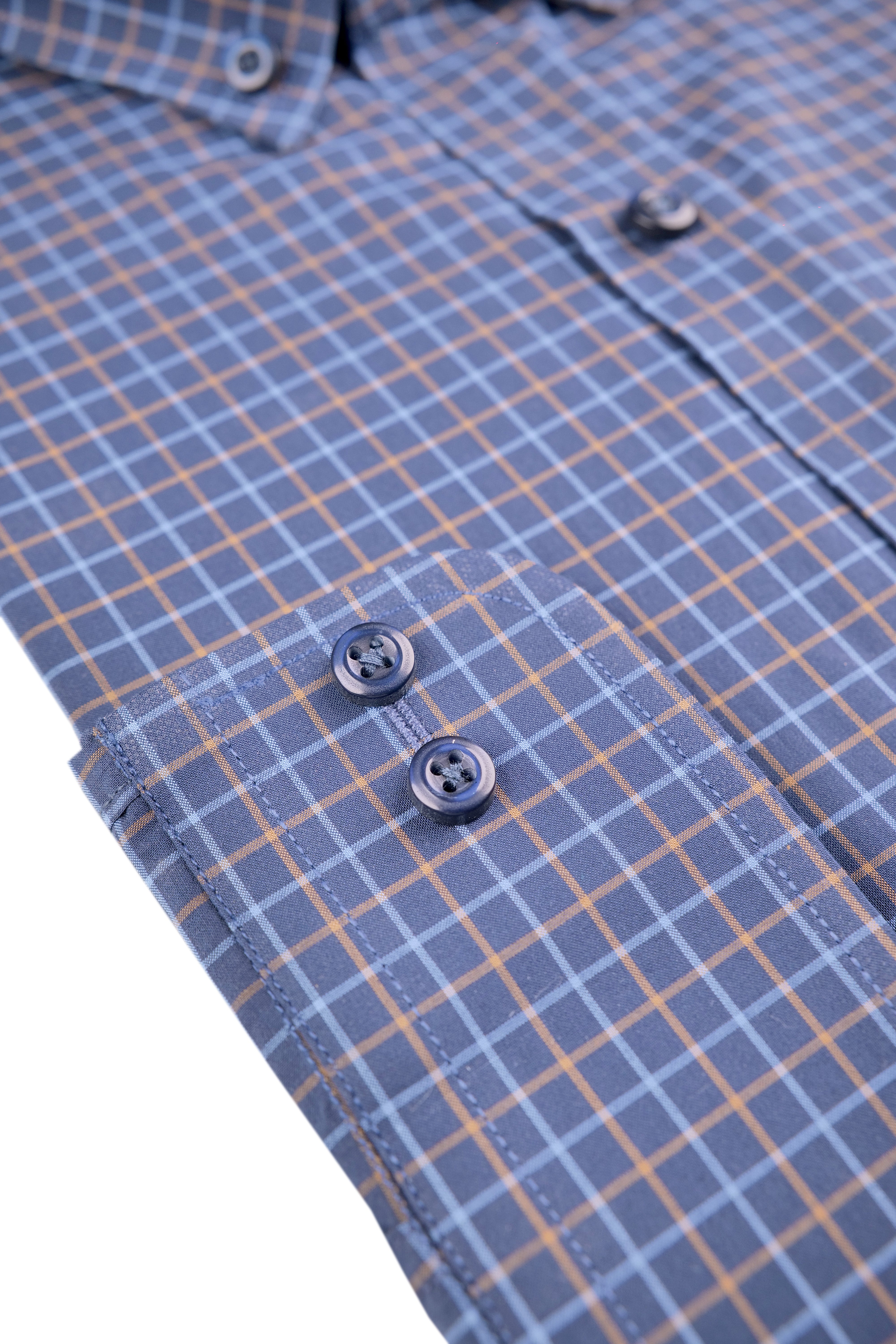 Slate Amber Windowpane Shirt - 052638/11