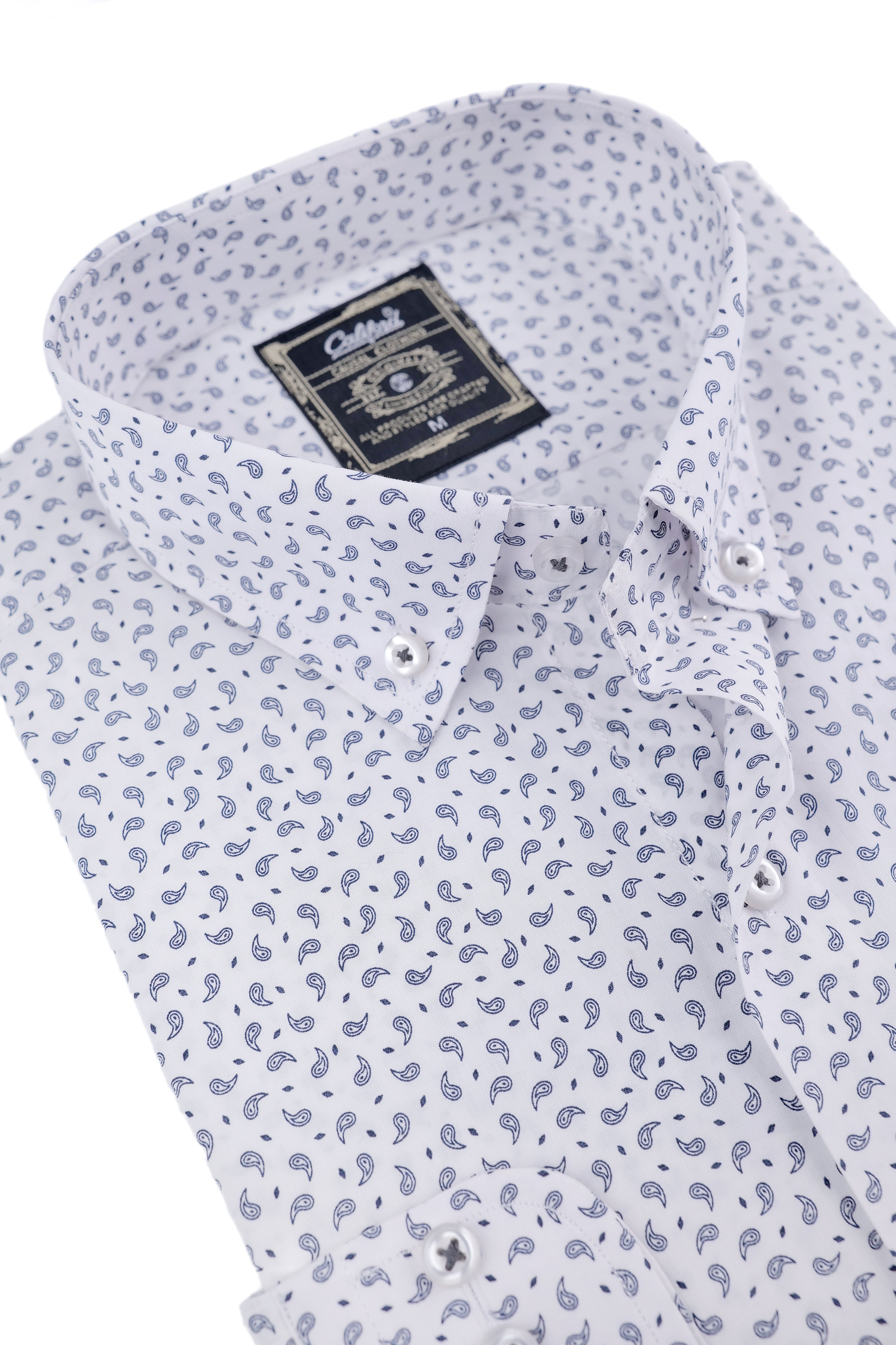 White Navy Paisley Shirt - 052638/05