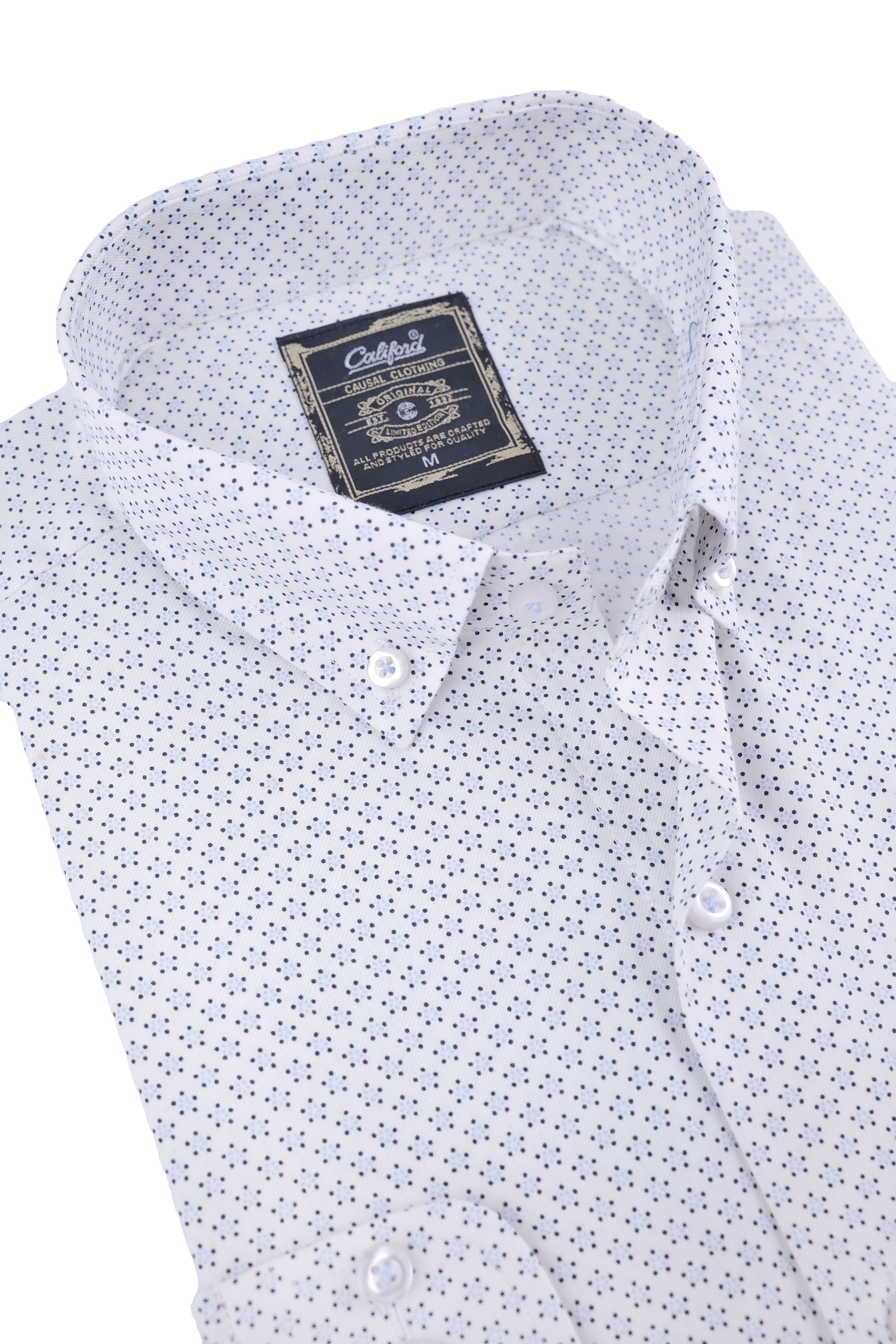 Crisp White Starlet Dotted Shirt - 052638/13
