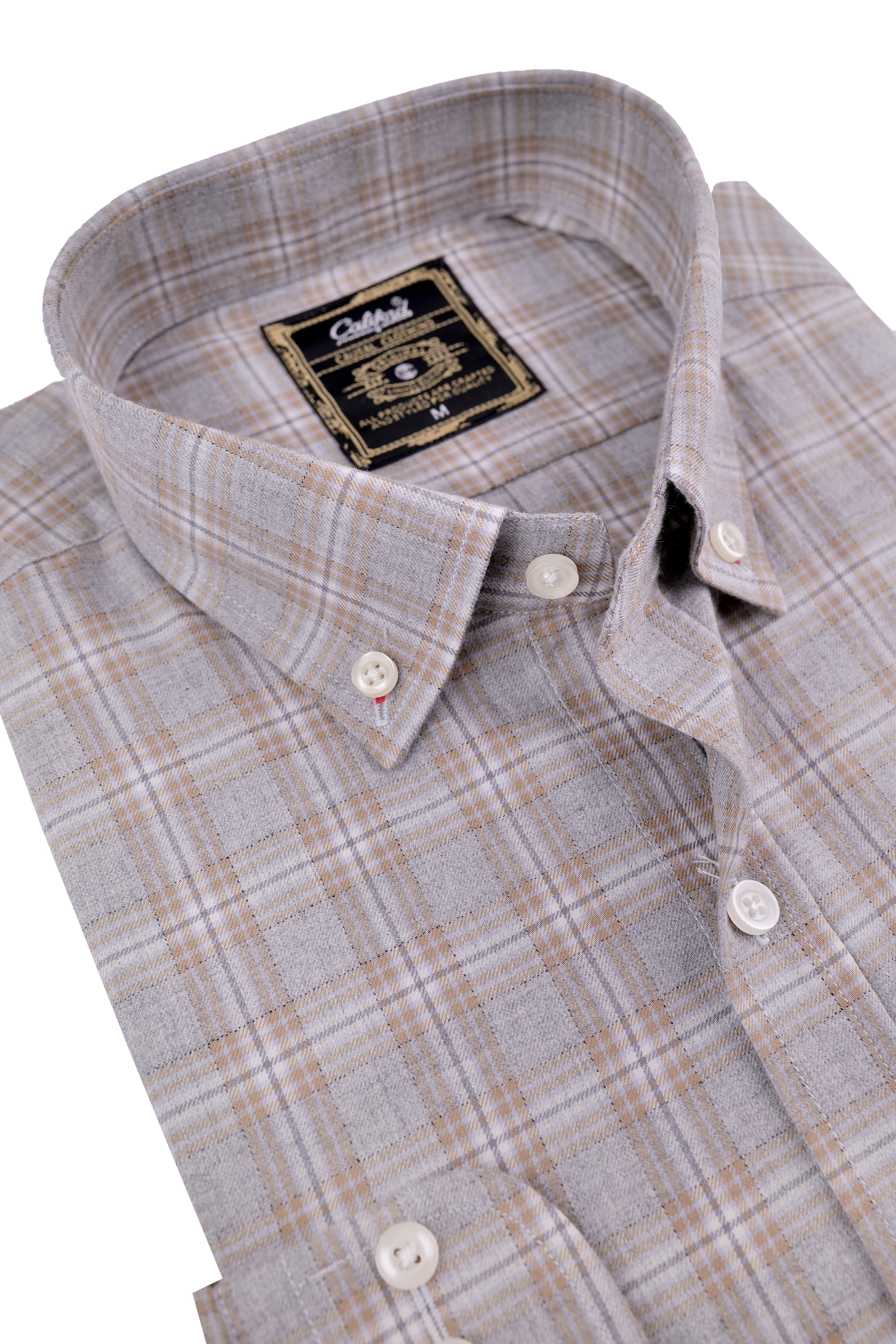 Heather Grey Earth Plaid Shirt - 052638/12