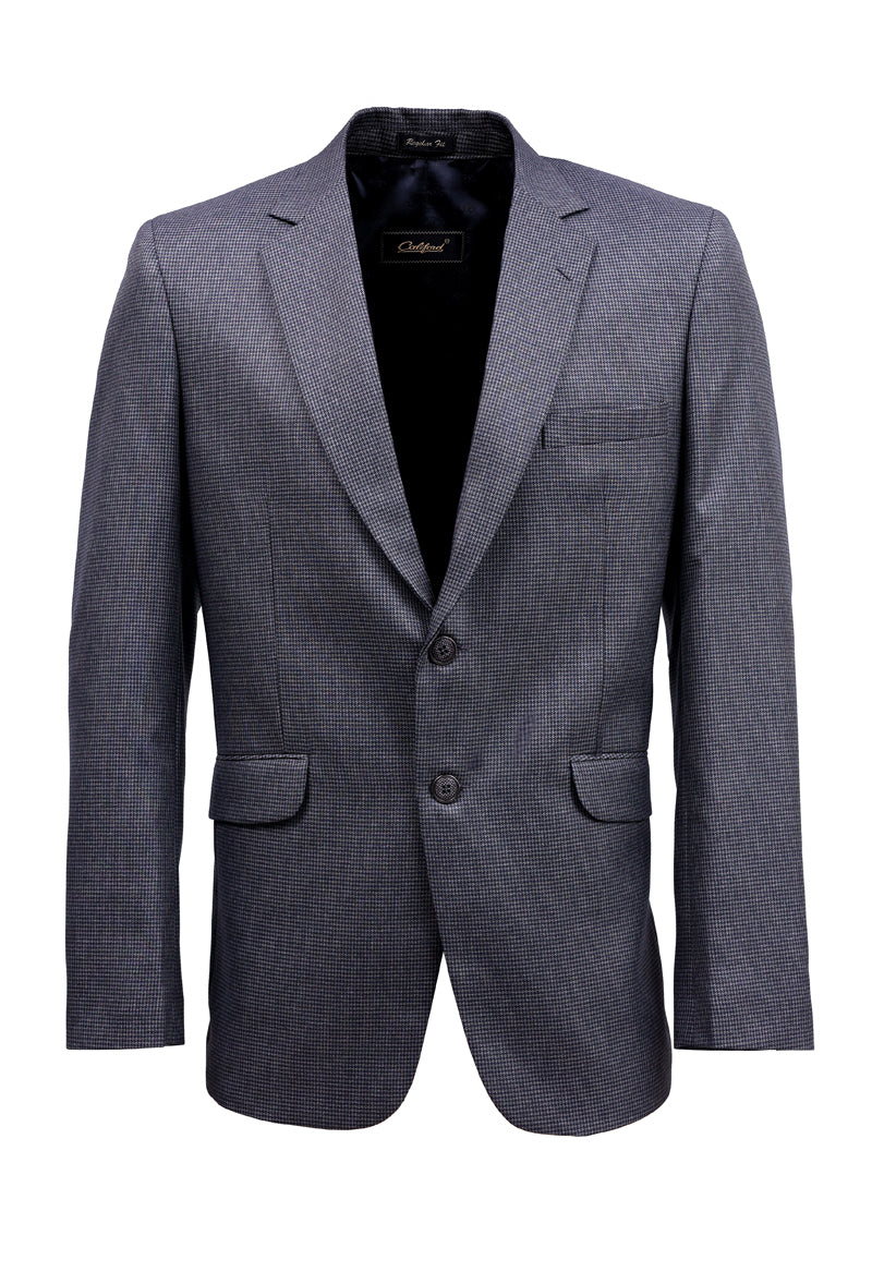 BLUE MICRO HOUNDTOOTH KEI BLAZER (ANCHK-22) - Califord