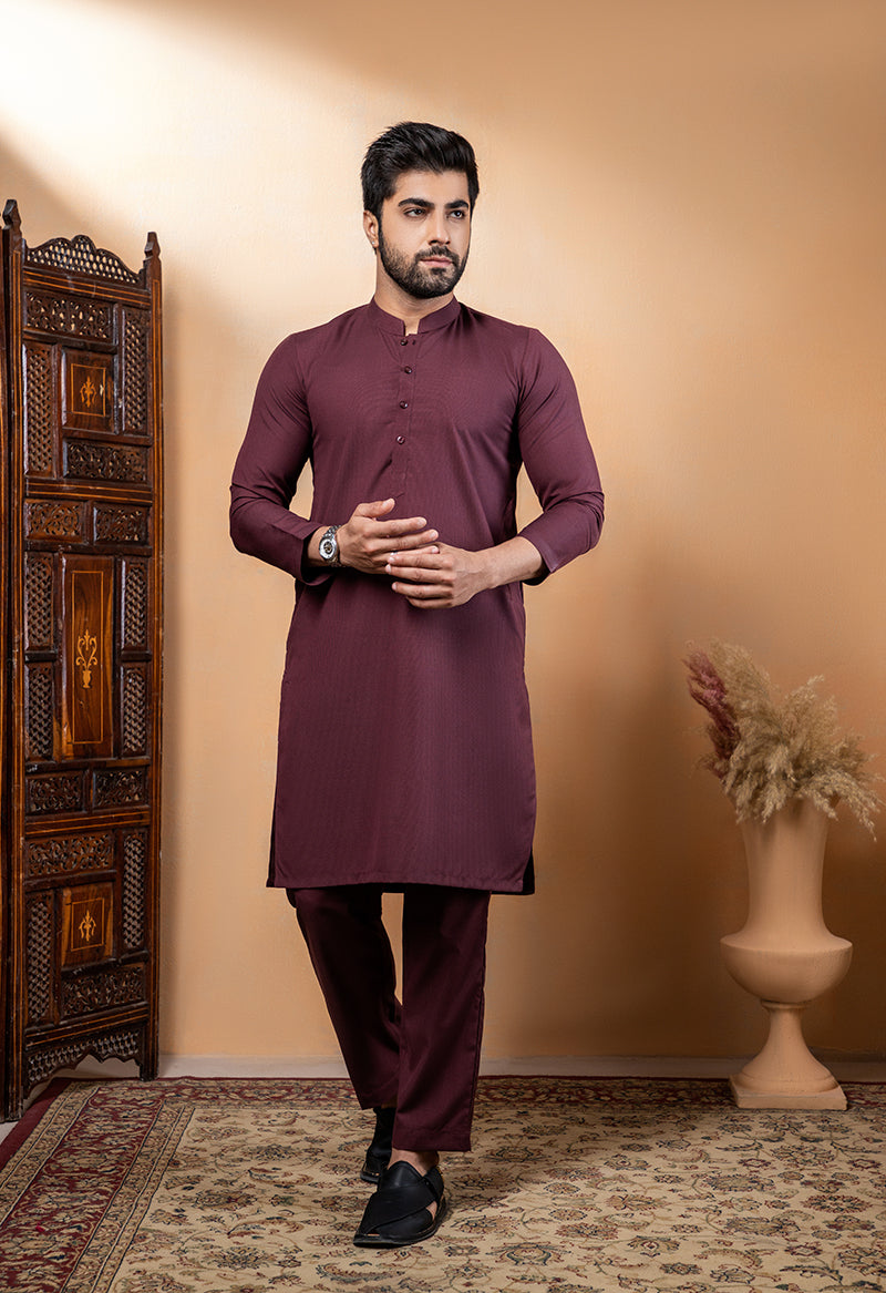 Maroon Kurta pajama - D09228 - Califord