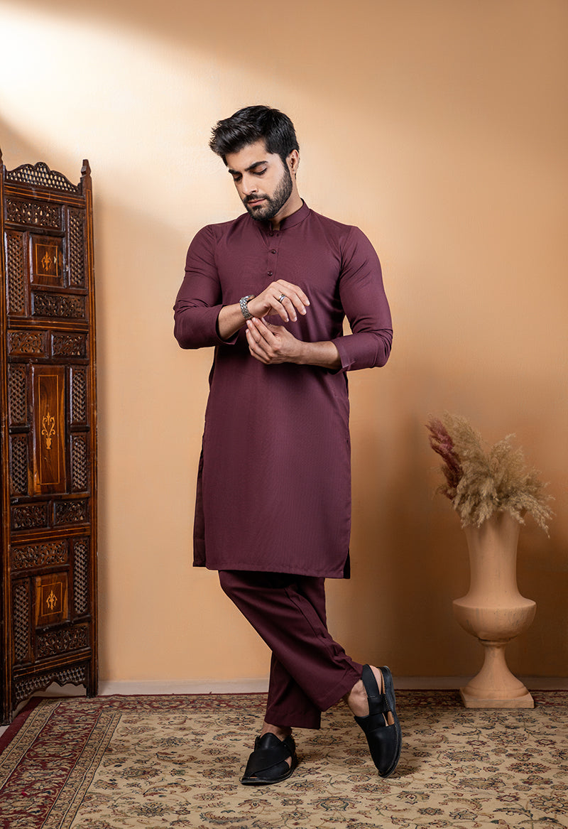 Maroon Kurta pajama - D09228 - Califord