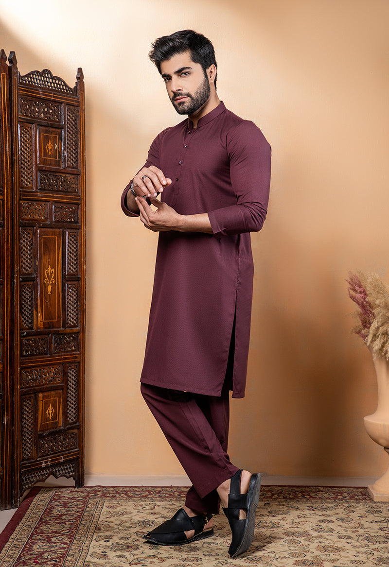 Maroon Kurta pajama - D09228 - Califord