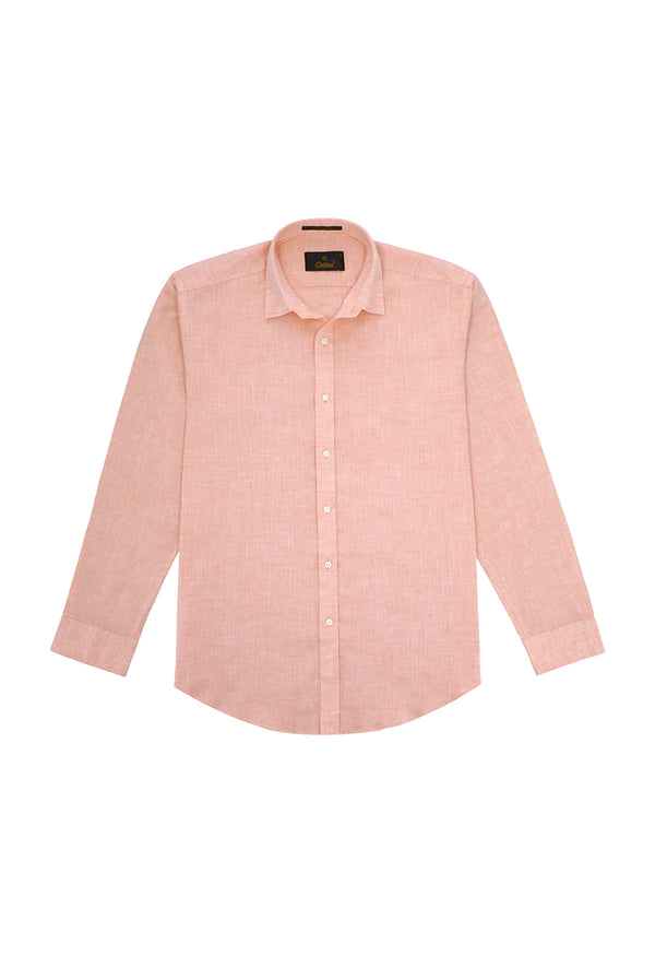Peach linen shirt - 032250- 07 - Califord