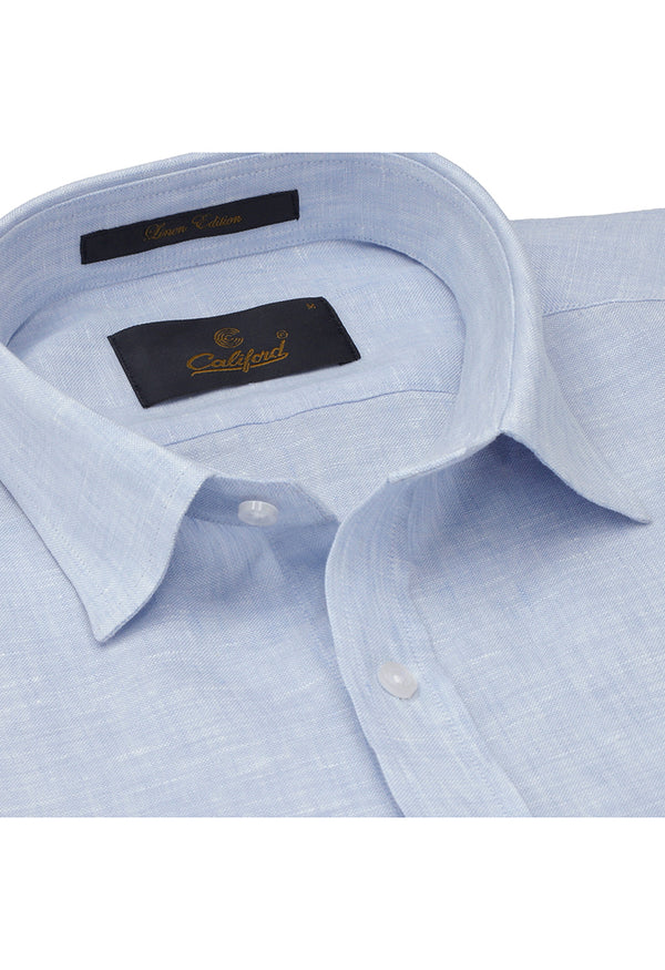Light blue linen shirt - 032250- 09 - Califord