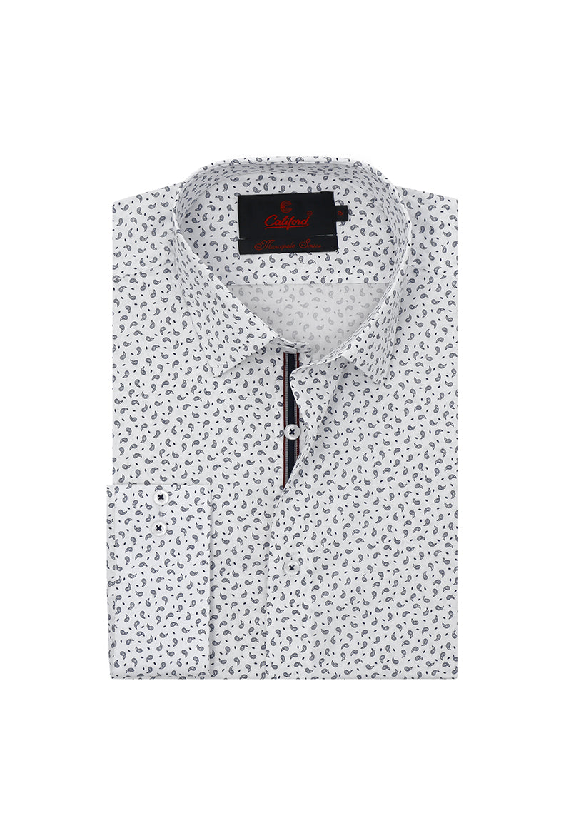 White geometric print shirt / Marcopolo 102382/02
