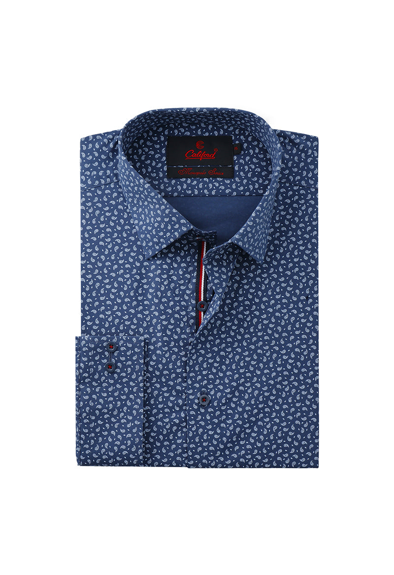 Blue geometric print shirt / Marcopolo 102382-06