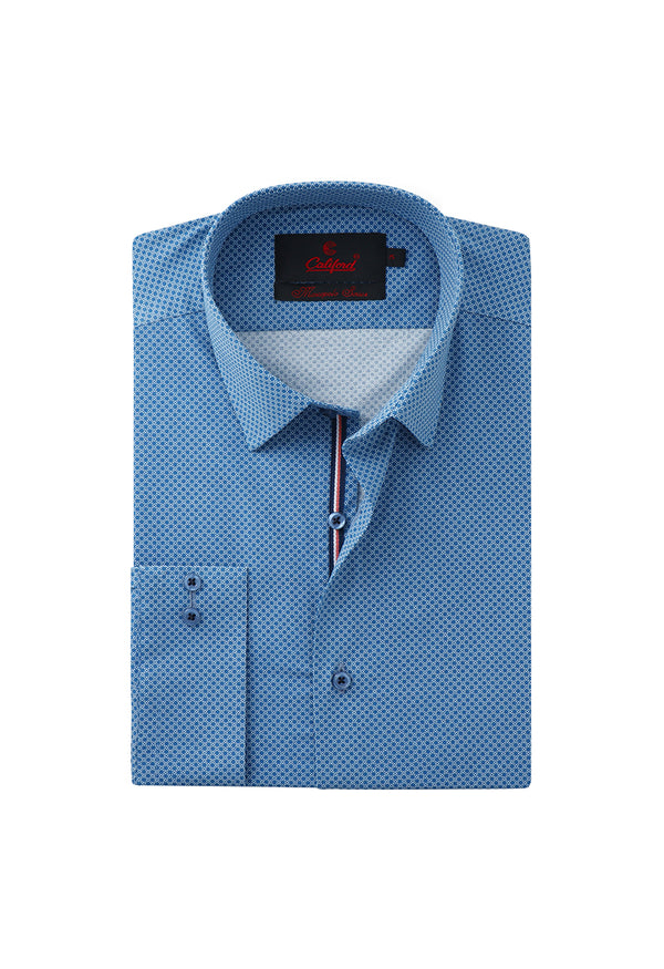 Azure blue printed shirt / Marcopolo 102382-07