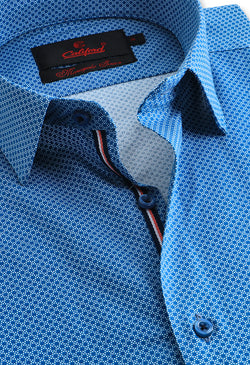 Azure blue printed shirt / Marcopolo 102382-07