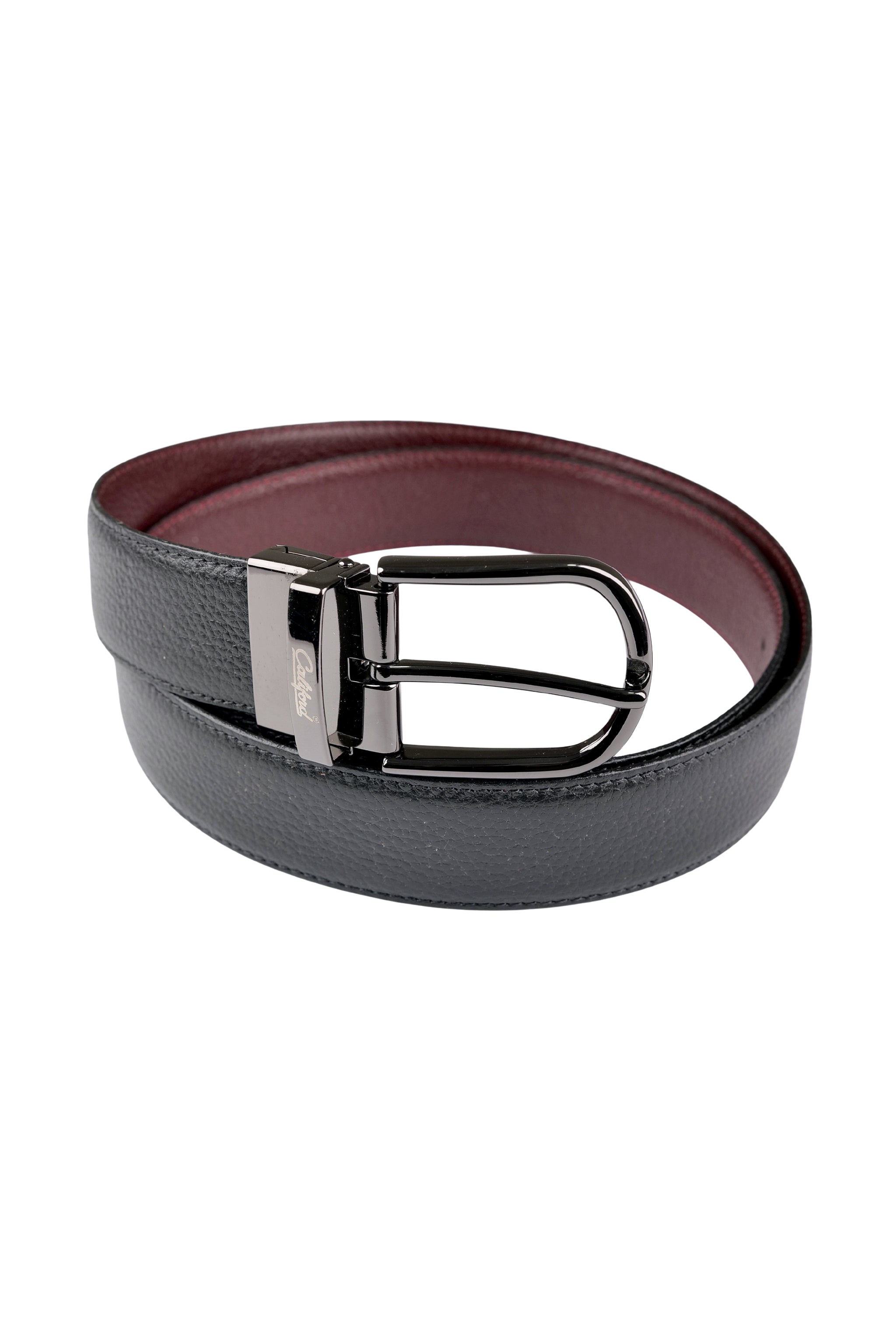 Reversible Smooth Leather Belt / Black