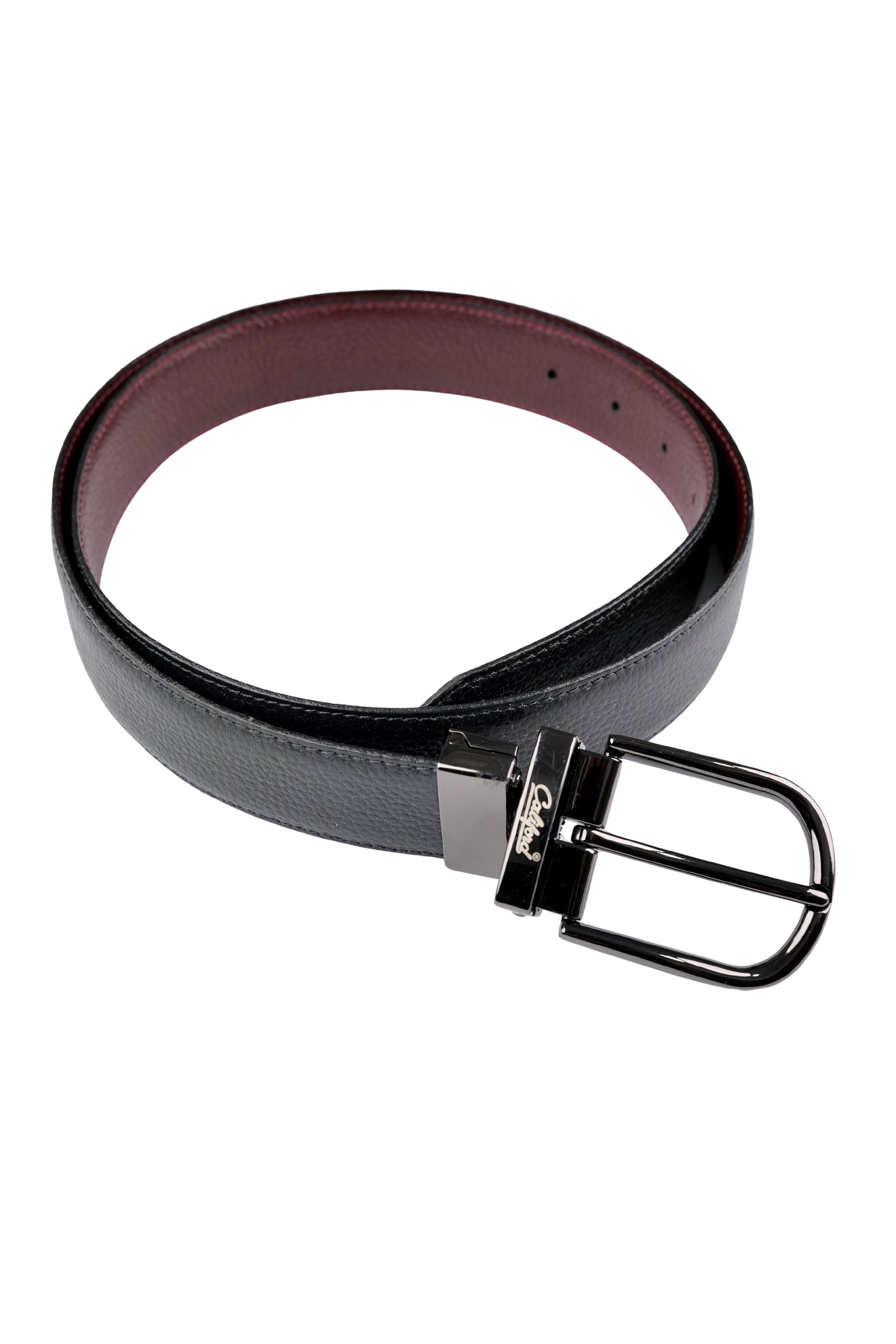 Reversible Smooth Leather Belt / Black