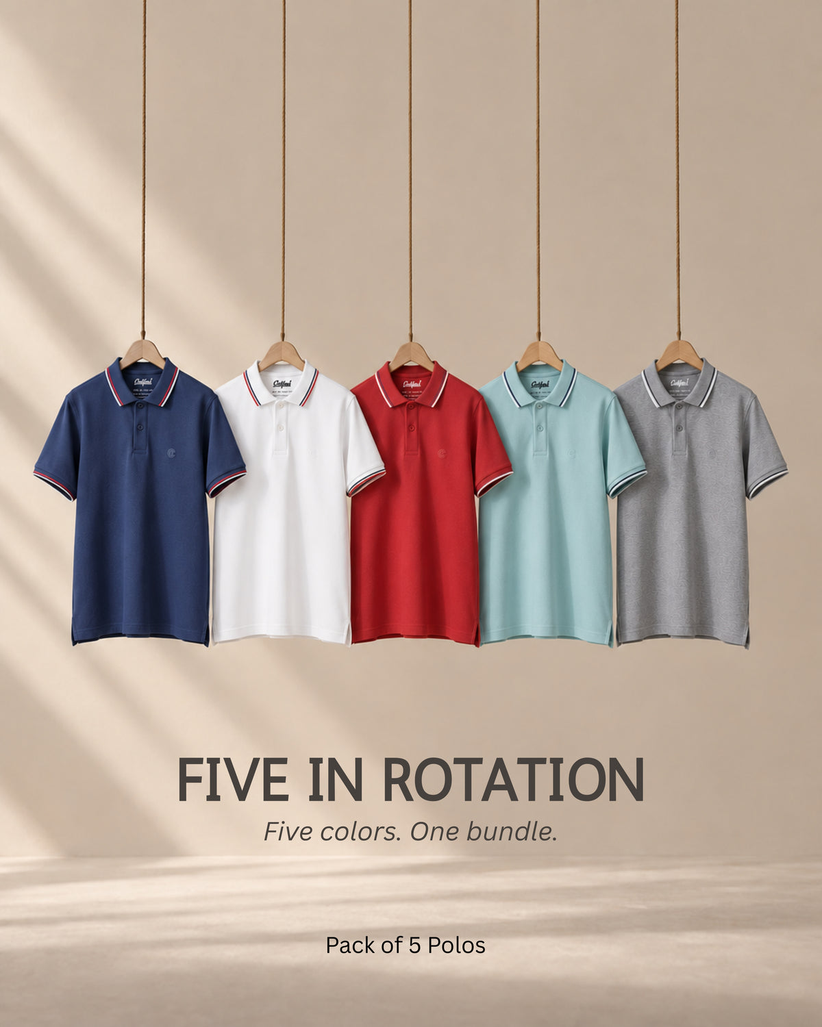 Signature Piqué Polo Bundle 01 — Pack of 5