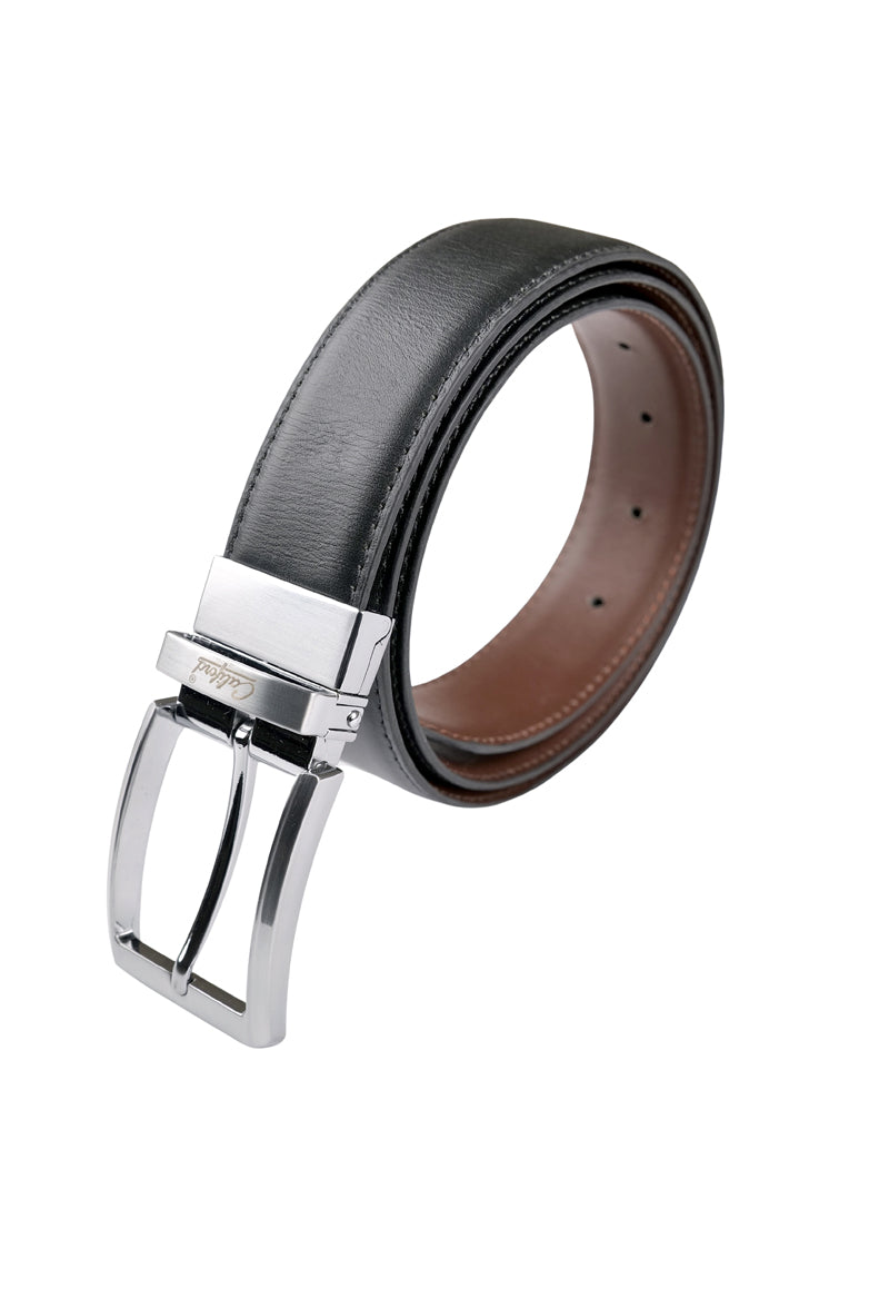 Reversible Smooth Leather Belt / Black # 163