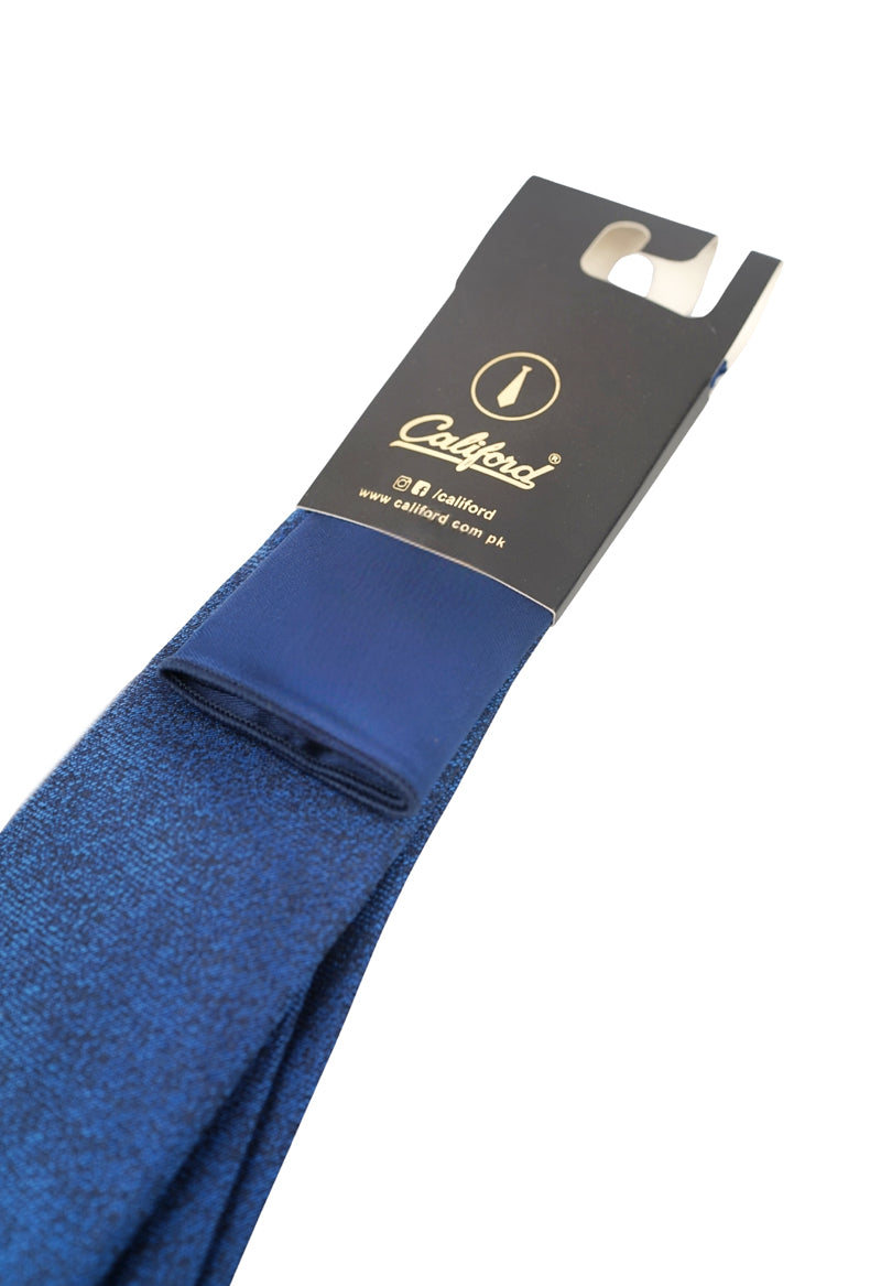 Textured Slate Blue Necktie & Pocket Square Set