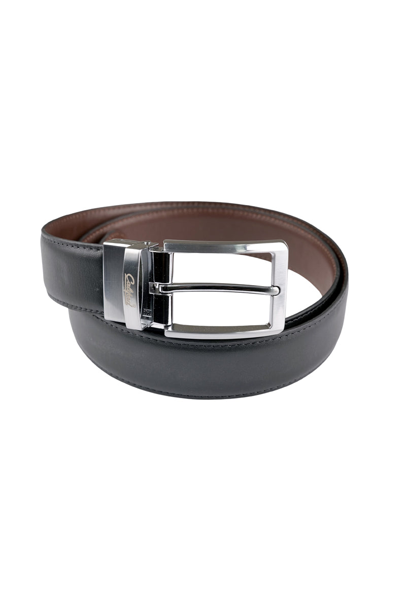Reversible Smooth Leather Belt / Black # 163