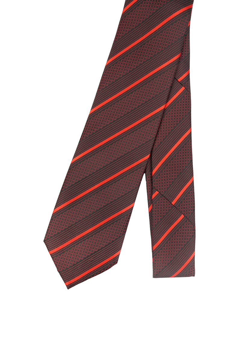 Burgundy & Red Diagonal Stripe Necktie & Pocket Square Set