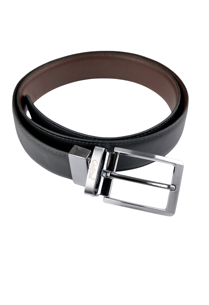 Reversible Smooth Leather Belt / Black # 163