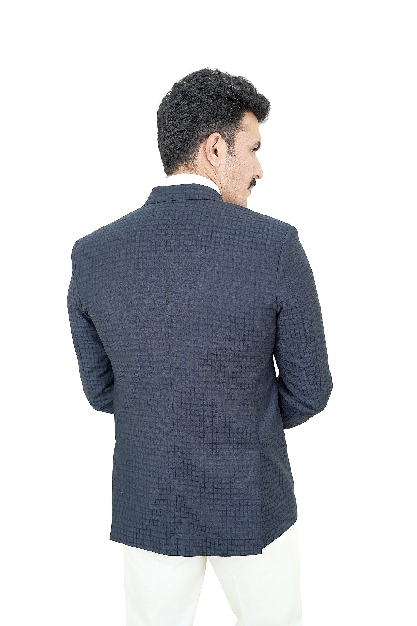 Midnight Grid Textured Blazer /ANL79-26BLZ / COL # 02