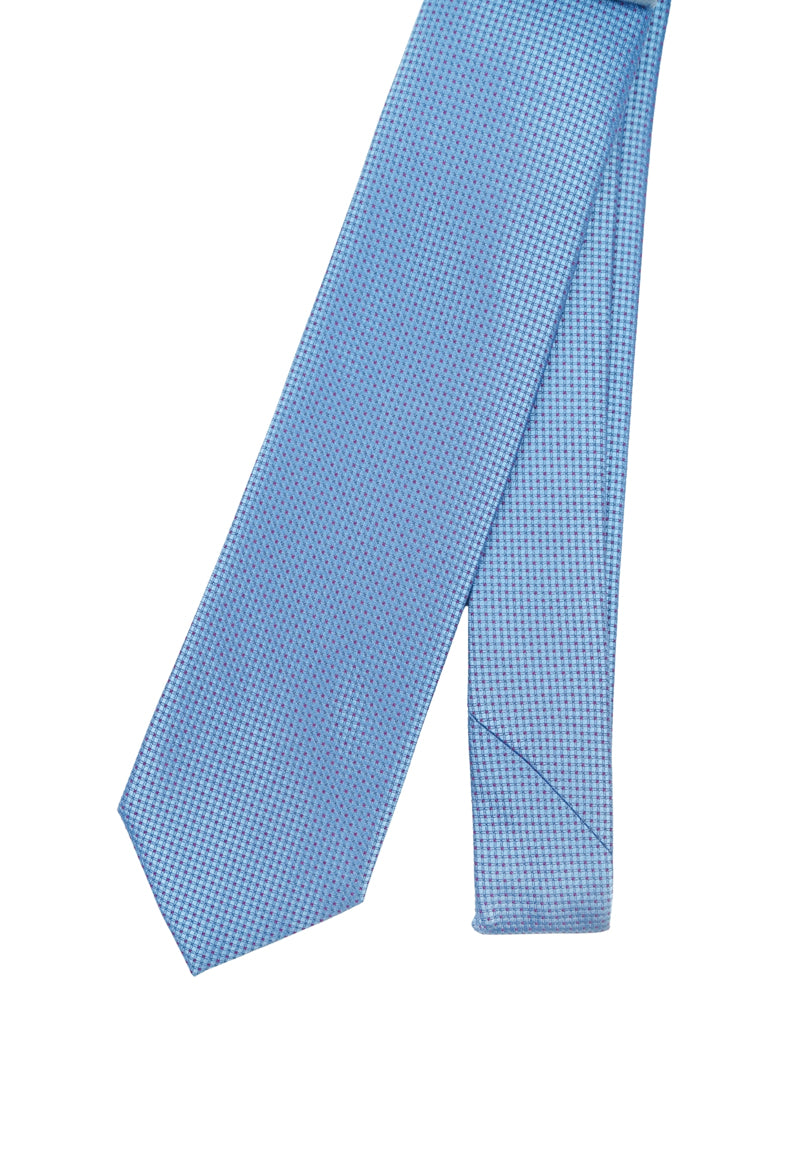 Premium Light Blue & Purple Micro-Pattern Necktie & Pocket Square Set