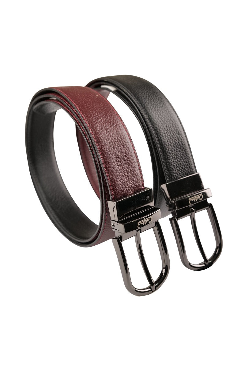 Reversible Smooth Leather Belt / Black