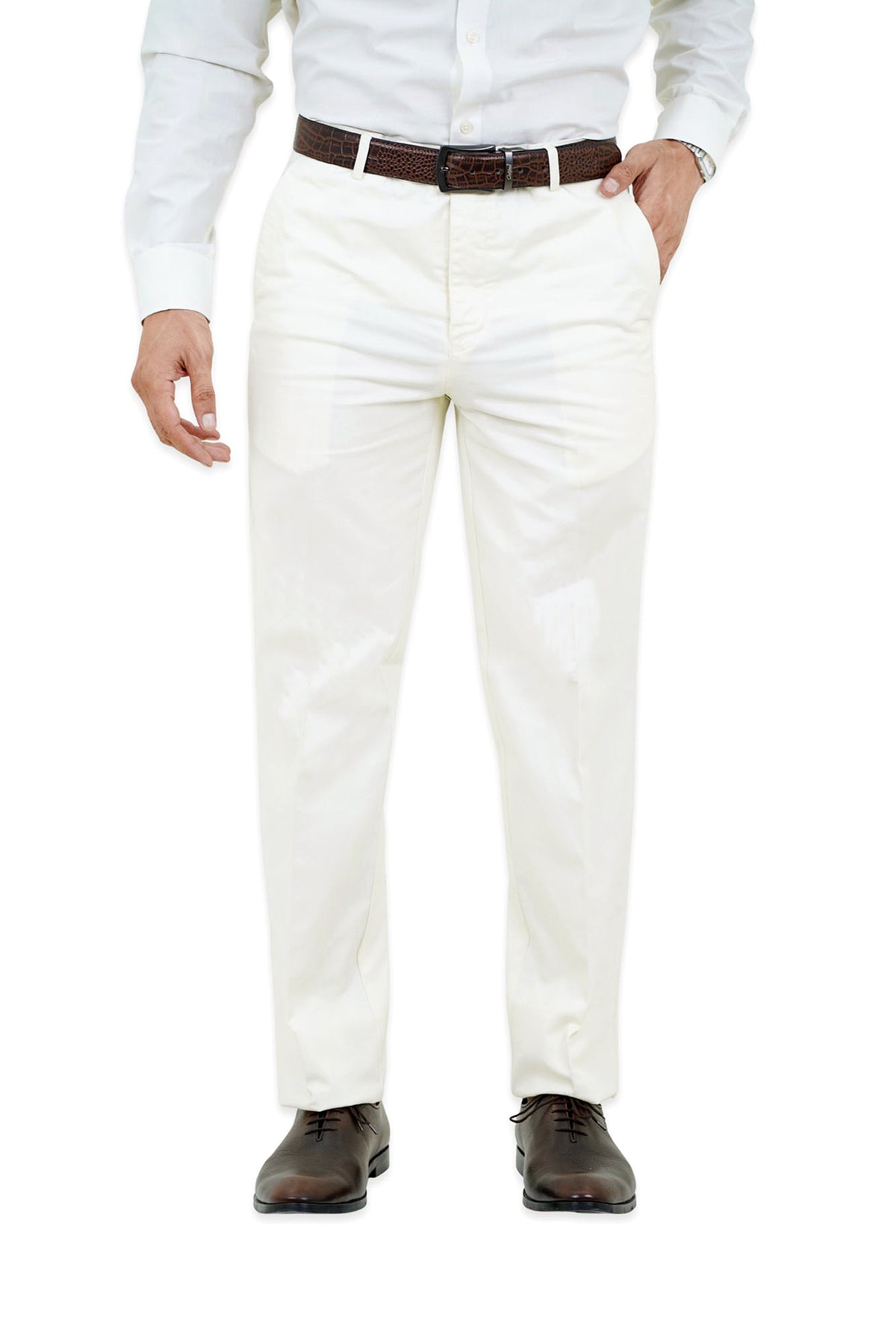 Ivory Cream Cotton Pants - N2016 CREAM