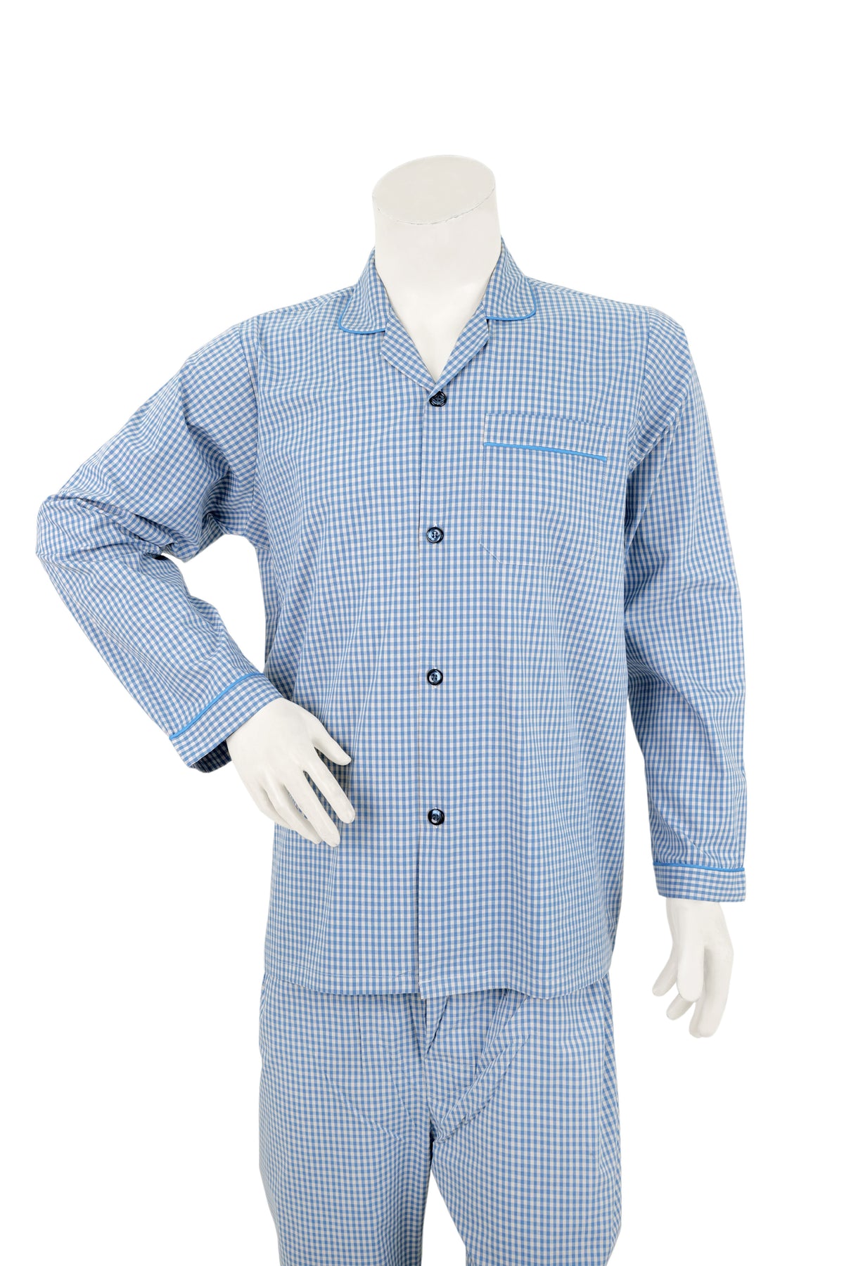 Sky Blue Checkered Night Suit / NS0926 - #2