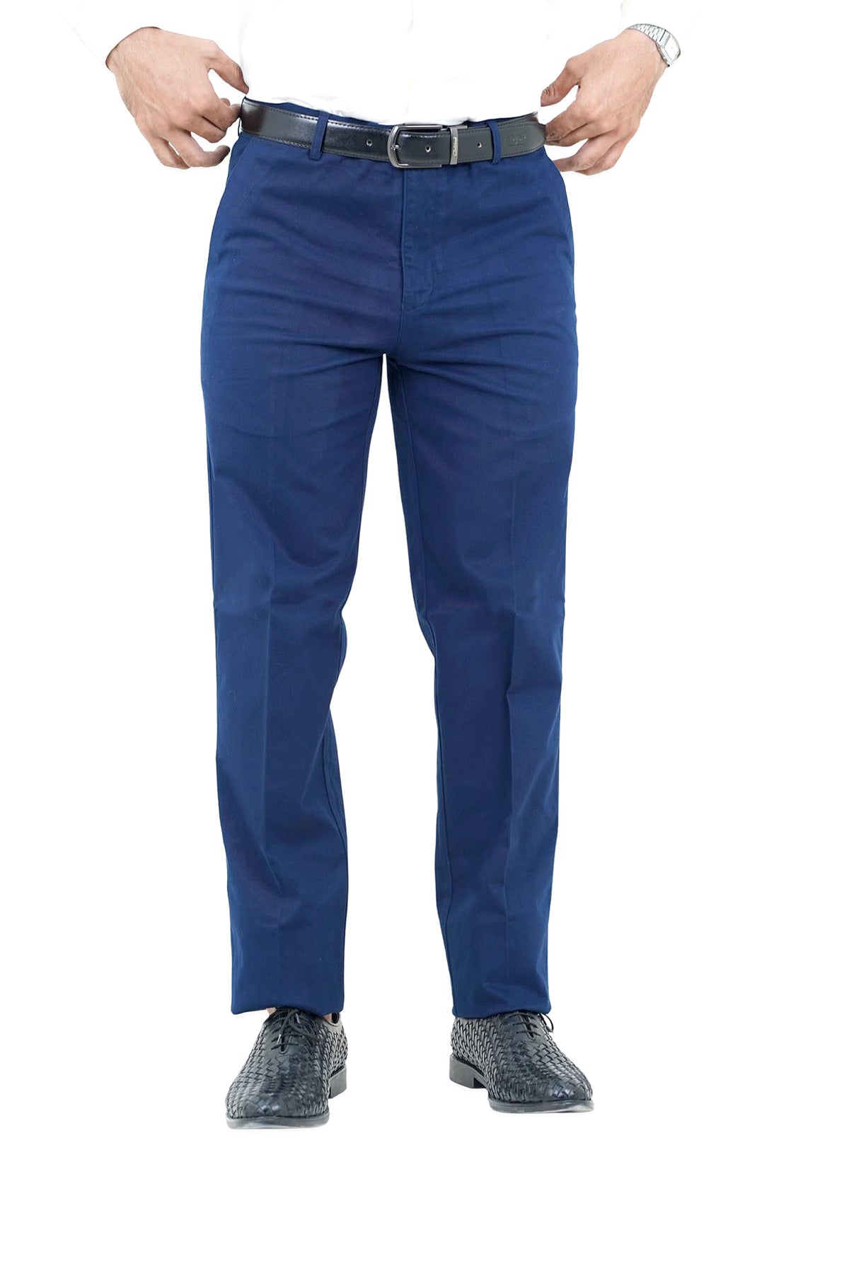 Cobalt Blue Cotton Pants - N2016 BLUE
