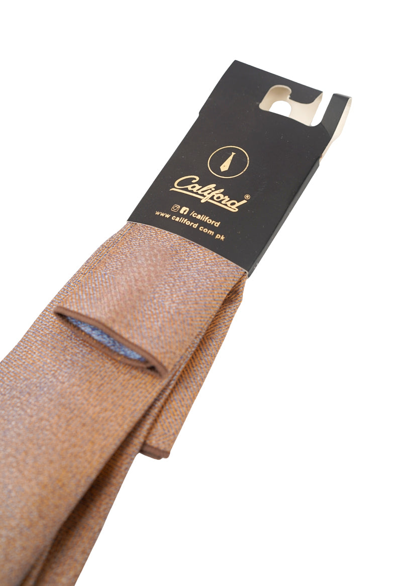 Textured Bronze Gold Necktie & Pocket Square Set